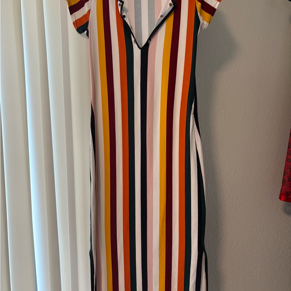 Striped Multicolor Maxi Dress